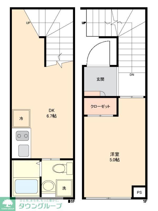 RSC西早稲田(1DK/1階)の間取り写真