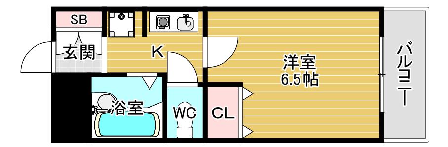 プロニティ21(1K/2階)の間取り写真