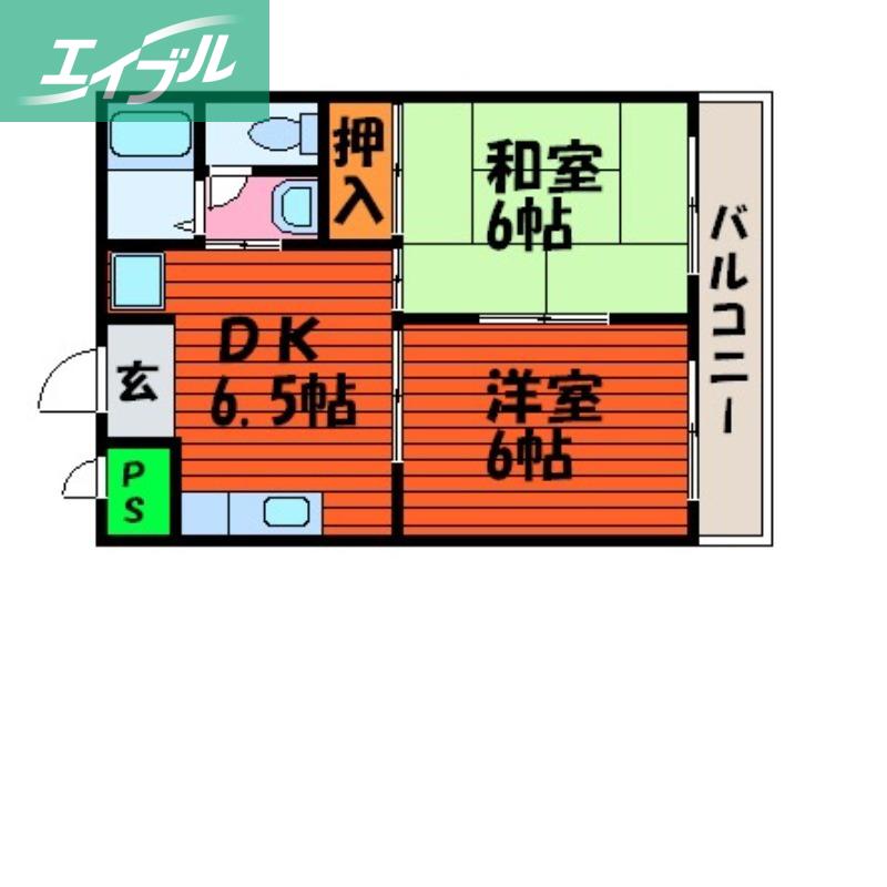 グランドステータスティエラ(2DK/2階)の間取り写真