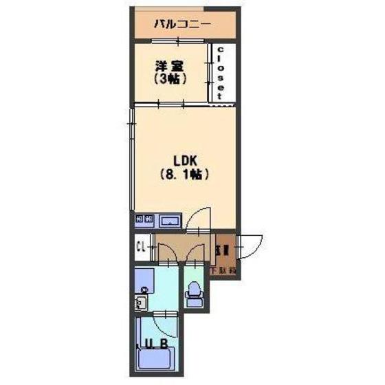 FRAME(1LDK/2階)の間取り写真