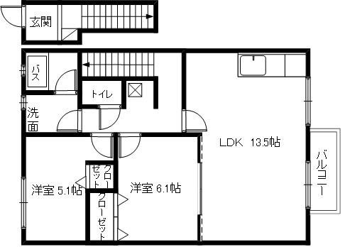 さくら160(2LDK/2階)の間取り写真
