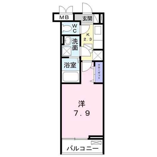 オート・プラージュ(1K/2階)の間取り写真
