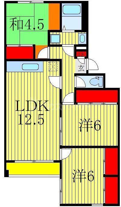 BRAMA柏(3LDK/1階)の間取り写真