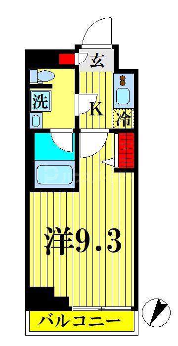 グラシアプレイス押上(1K/2階)の間取り写真