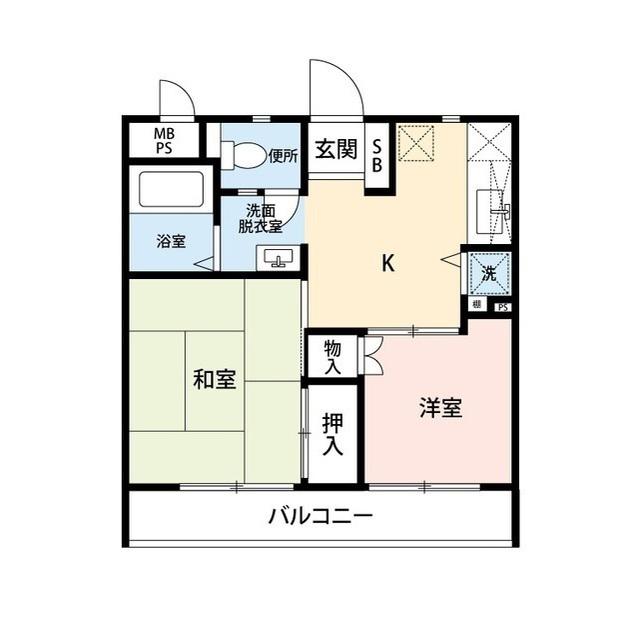 メゾン小倉(2K/3階)の間取り写真