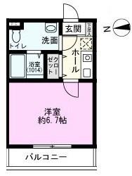 ヒューマンパレス柏IV(1K/3階)の間取り写真
