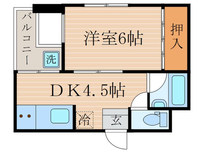 メゾンドマルワ(1DK/5階)の間取り写真