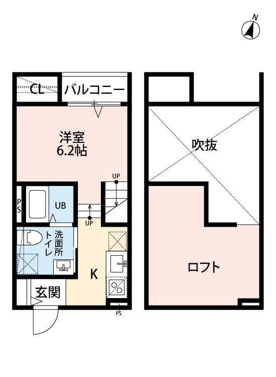 プリムローズ吉塚(1SK/1階)の間取り写真