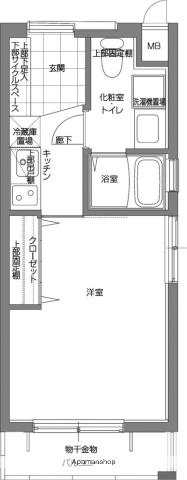 パティーナV代々木上原(1K/1階)の間取り写真