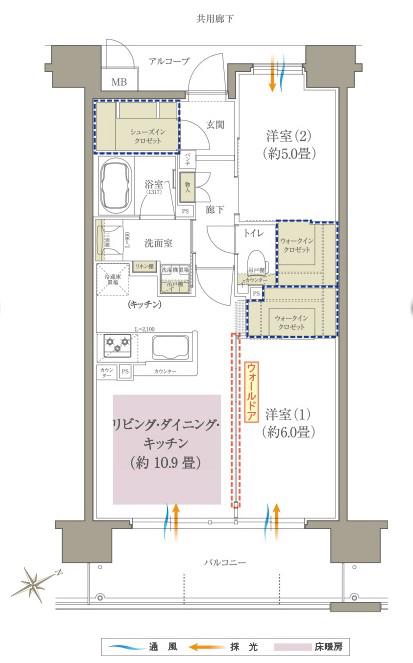 リビオ住吉大社駅前(2LDK/8階)の間取り写真