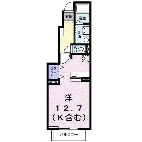 サンリット(ワンルーム/1階)の間取り写真