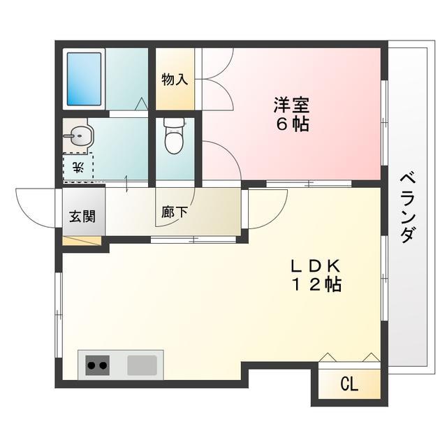 マモルハイツ(1LDK/3階)の間取り写真