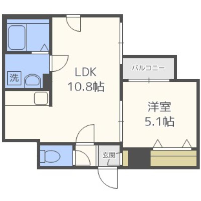 IL CARDO(1LDK/1階)の間取り写真