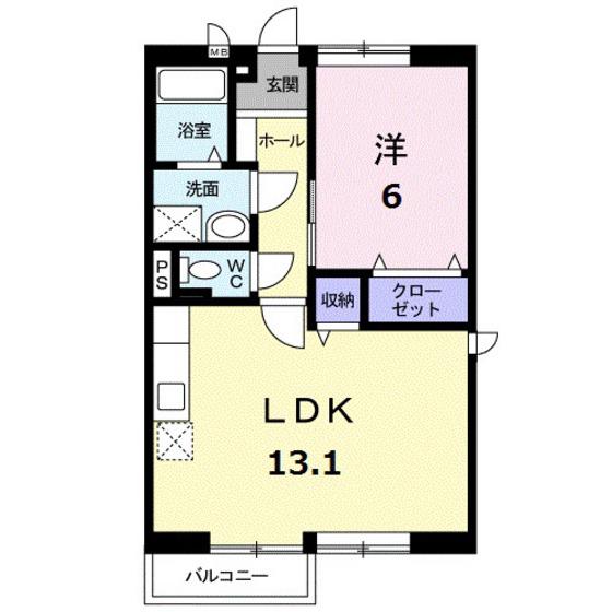 ピュアステージ光南台(1DK/2階)の間取り写真