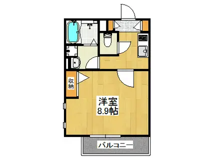 OHANA(1K/1階)の間取り写真