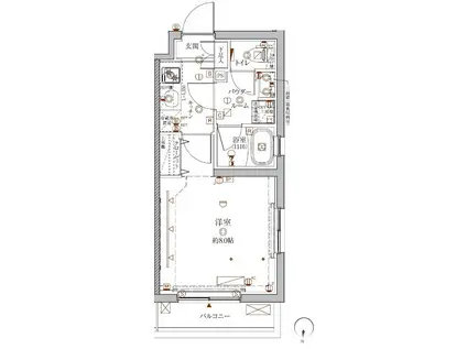 CRACIA目黒都立大学(1K/3階)の間取り写真