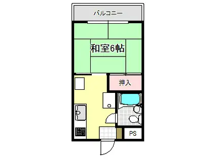 ハイツ高橋(1K/2階)の間取り写真