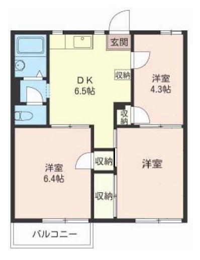 SHAMAISON サンハイツ長島(3DK/2階)の間取り写真
