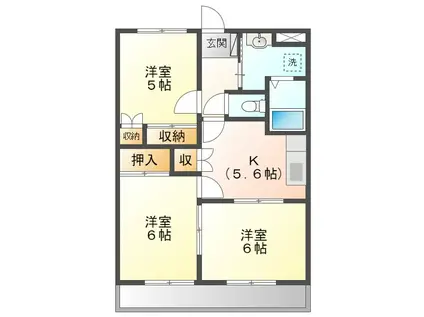 グリーンハイムK(3K/1階)の間取り写真