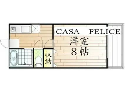 アルフィーネ高屋(1K/3階)の間取り写真