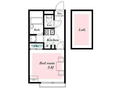 レオパレスQBE(1K/2階)の間取り写真