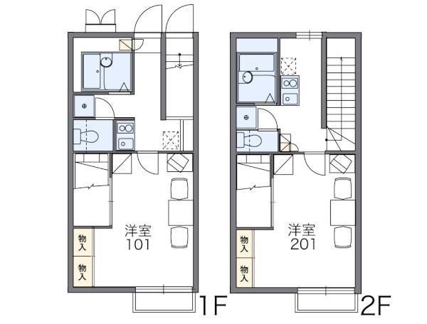 レオパレスベルツリーII(1K/2階)の間取り写真