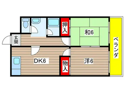 ハイツ木村(2DK/3階)の間取り写真