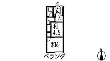 三和コーポ(2K/1階)の間取り写真
