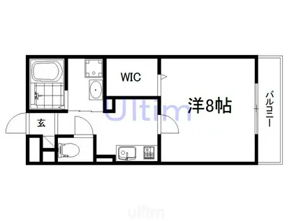 グランドゥール小倉(1K/1階)の間取り写真