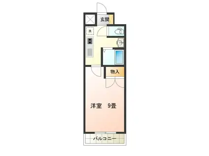 ウィンデール(1K/2階)の間取り写真