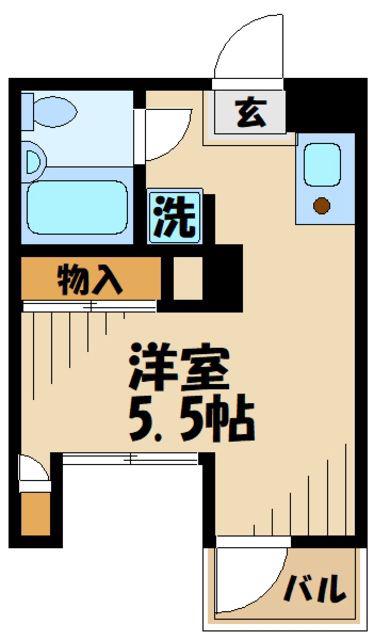 サンドルフ多摩(ワンルーム/2階)の間取り写真