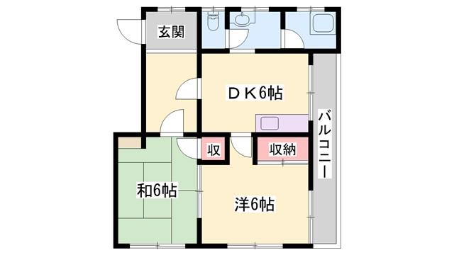 春日野マンション(2DK/3階)の間取り写真