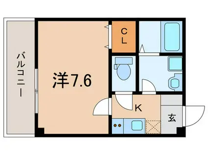 KORE・YIELD神戸北(1K/1階)の間取り写真