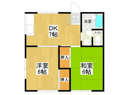 コーポ明(2DK/2階)の間取り写真