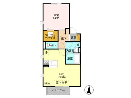 グランドソレーユ(1LDK/2階)の間取り写真