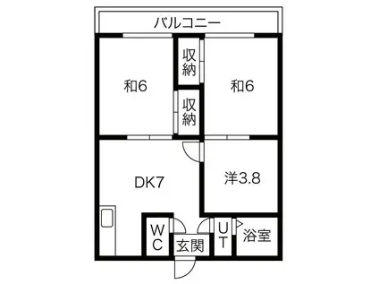南根ハイツ(3DK/2階)の間取り写真