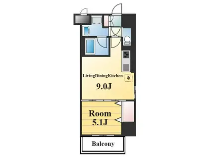 グラン シャルム(1LDK/6階)の間取り写真