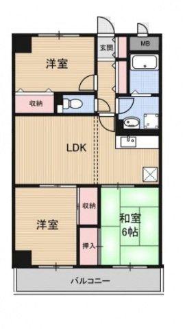 アルカザーレ国分西(3LDK/1階)の間取り写真