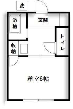 ハイツ加藤(1K/2階)の間取り写真