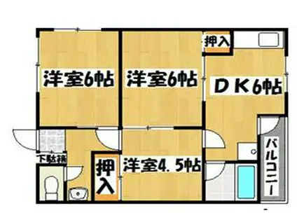 林コーポラス(3DK/1階)の間取り写真