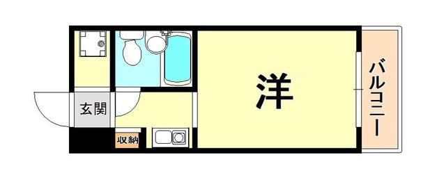 カサベラ岡本(1K/6階)の間取り写真