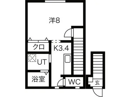 清水館II(1K/2階)の間取り写真