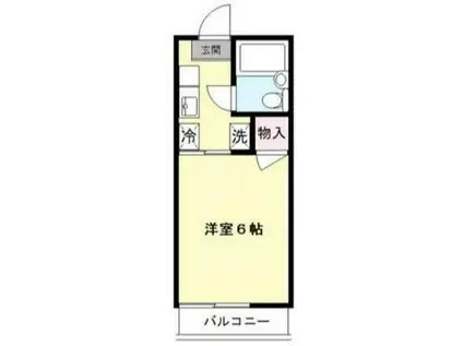 ベルゾーネ百合ヶ丘(1K/1階)の間取り写真