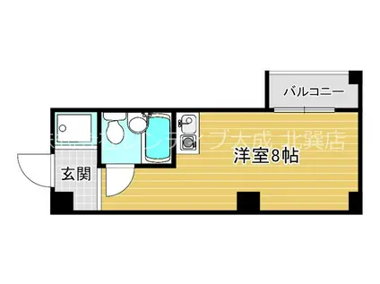 スカイプラザIII(ワンルーム/8階)の間取り写真