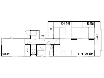 パサージュ日山(3LDK/1階)の間取り写真