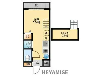 プランドールNK(ワンルーム/1階)の間取り写真