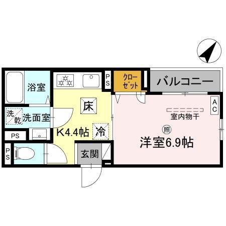 RIPOSO東加古川 I(1K/3階)の間取り写真