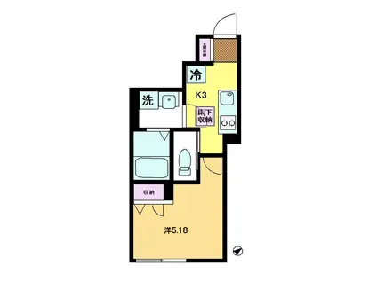 プリマリア(1K/1階)の間取り写真