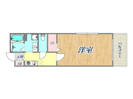 ウェルガーデン(1K/2階)の間取り写真