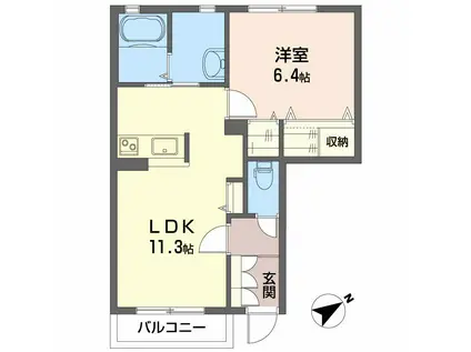 シャーメゾンコトンA(1LDK/1階)の間取り写真